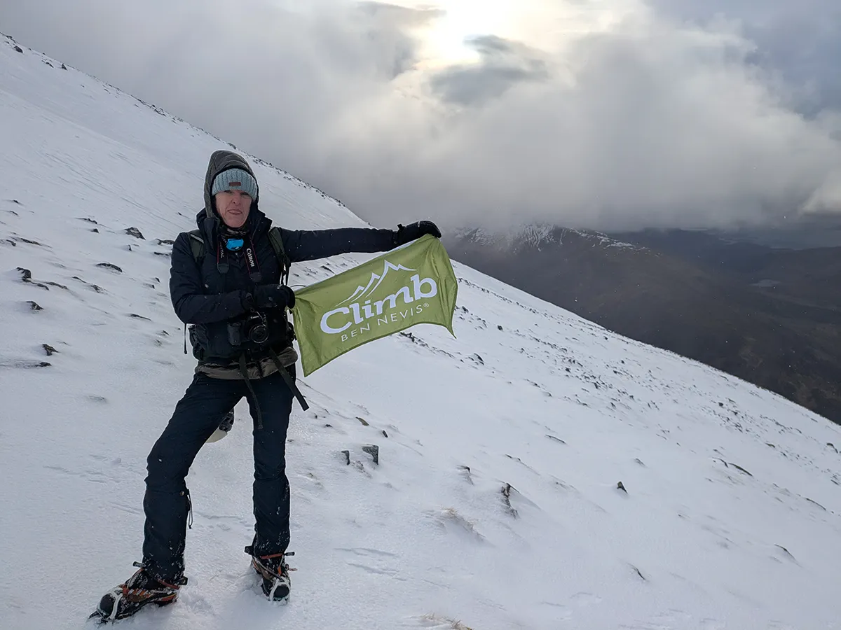 Barbara climbing Ben Nevis - Climb Ben Nevis